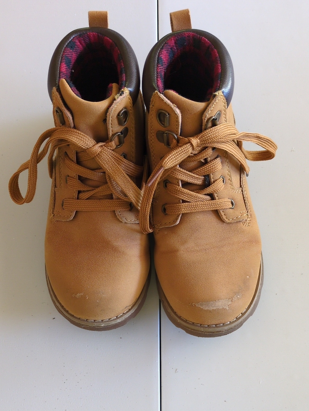 Falls Creek Kids Tan Brown Lace-Up Boots